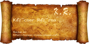 Kácser Rózsa névjegykártya