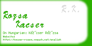 rozsa kacser business card